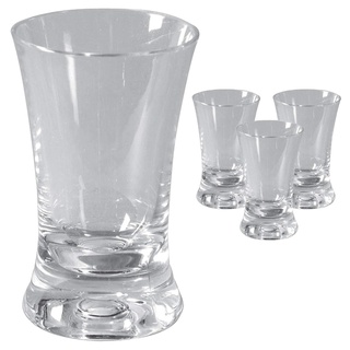 Bo-Camp 4er Set Schnaps Gläser Camping Kurze Shots Kunststoff Glas Pinnchen 45ml