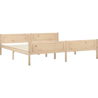 vidaXL Massivholzbett Kiefer 200x200 cm - Braun