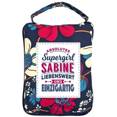 History & Heraldry Design Top Lady Tasche: SABINE/Einkaufstasche, Strandtasche, Sporttasche, Blumenmuster/vielseitig, praktisch, personalisiert mit Name und Spruch