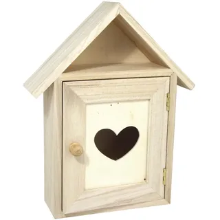 Rayher 62405000 Holz Schlüsselkasten FSC Mix Credit, 21x5x26cm, Herzenslust