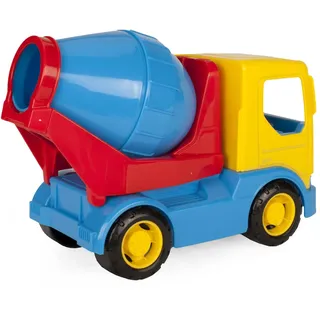 Wader 35313 - Tech Truck Betonmischer mit drehbarer Trommel und stabilen Stahlachsen, ca. 23,5 x 11,5 x 17 cm groß, ab 12 Monaten, kreatives Spielen Bunt