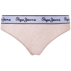 Pepe Jeans Damen Mesh Thong Bikini Style Underwear, Pink (Nude), S