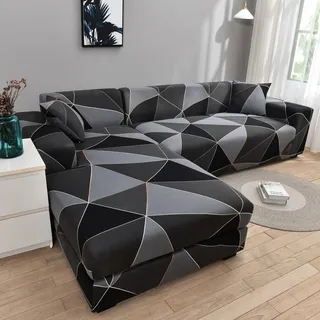 uyeoco Sofabezug L Form Rechts/Links Sofa Überzug Ecksofa Sofaüberwurf Stretch Sofahusse Couchbezug für 3/2/4 Sitzer Couch (Color : D, Size : 190-230cm)