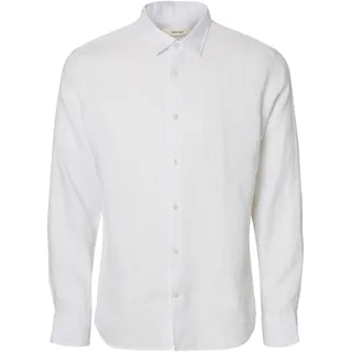 Selected Homme Herren Slhregkylian-Linen Shirt Classic Noos Langarmhemd, Weiß, XL EU