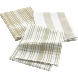 Douceur d'Intérieur Bayado Geschirrtücher, 3 Stück (50 x 70 cm), Leinen, gewebte Baumwolle