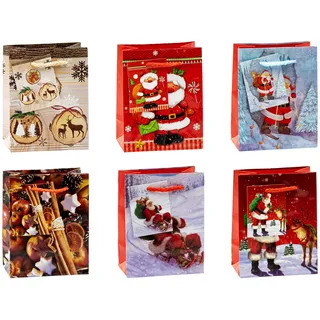 TSI Geschenktüten WEIHNACHTEN SERIE 7, 12er Packung, Größe: Klein (HxBxT 14 x 11 x 6,5 cm), Art. Nr. 84027