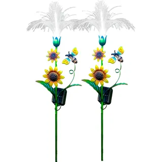 Northpoint LED Solar Gartenstecker Außenbereich Dämmerungssensor Garten Dekoration 2er-Set kaltweiß