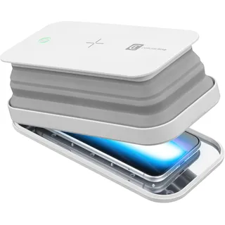 cellularline UVCSTERILIZERWIRW Hi-Gens mit kabellosem Aufladen, Smartphone-Sterilisator mit UV-C-Licht, sterilisiert 99,9% der Bakterien