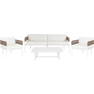 Beliani Lounge Set 5-Sitzer Weiß/Beige