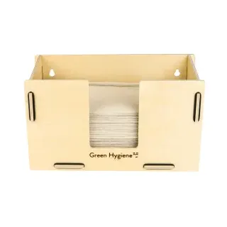 Green Hygiene® FALK & FRIEDAS Tischspender, Holz, Nachhaltiges Spendersystem für die Falthandtücher, Maße (B x H x T): 28,5 x 16,5 x 15 cm