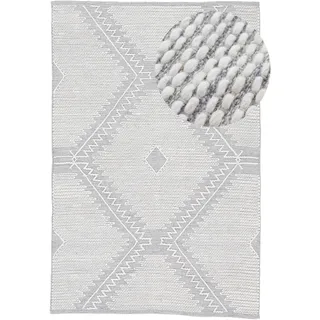 carpetfine Kelim Durry Kelimteppich 200 x 290 cm Grau