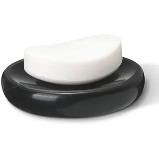 HAMAKAWA Seifenschale Marmor, Schwarz Seifenschale 11,5cm, Nero Marquina Schmuckschale Naturstein, Small Soap Dish