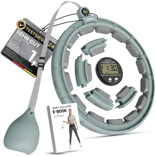 NEOLYMP Smart Hula Hoop Reifen Erwachsene – Hula Hoop leise mit integriertem Tracking für Zeit, Umdrehungen und Kalorien – Fitness Ring verstellbar 29–40 cm klick-System, Home Gym Gymnastikreifen