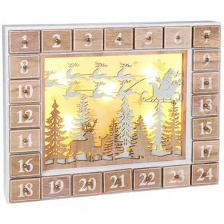 Brubaker Wiederverwendbarer Adventskalender Fliegender Weihnachtsmann 35,5 x 6 x 27 cm