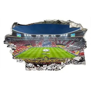 FC Bayern München Wandtattoo Fußball Wandsticker XXL Fussballstadion Fanartikel Selbstklebend FCB Klebebilder für die Wand 80x49