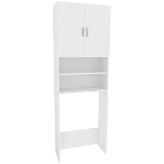 Vicco Waschmaschinenschrank Martha, 64 x 190 cm mit 2 kurzen Türen, - Weiß