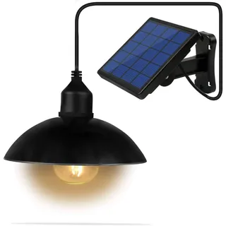 Lixada Solar-Pendelleuchte, E27, Außenlampe, empfindliches Licht, wasserdicht IP65, für Garten, Hof, Terrasse, Balkon (1)