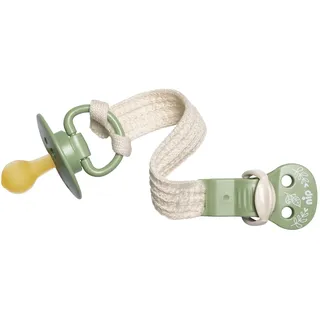 Nip – Schnullerband | Nachhaltiges Schnullerband aus 100 % unbehandelter Bio-Baumwolle ohne Zusätze. Speichel- und schweißfestes Schnullerband mit Clip für Schnuller mit und ohne Ring | Grün