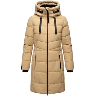 Marikoo Damen Winter Steppmantel Stepp Jacke Teddyfell Mantel Parker warm mit Kapuze Natsukoo