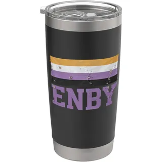 Nicht binäre Enby-Flagge | LGBTQ Pride – Vintage Collegiate Doppelwandiger Edelstahl-Thermobecher