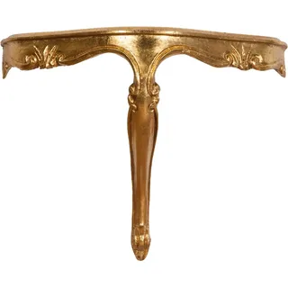 Biscottini - Wandregal aus Holz - L 43 x T 21 x H 32 cm - Blattgold antik - Wandplatte aus Holz - Eckregal Küche - Made in Italy