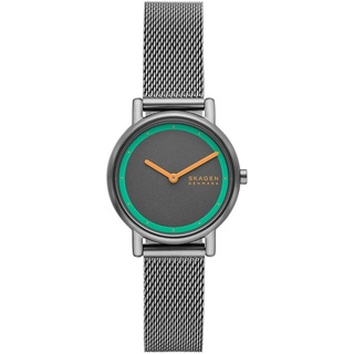 Skagen Signatur Uhr für Damen, Quarzwerk mit Edelstahl- oder Lederarmband, Holzkohle und Grau, 30MM