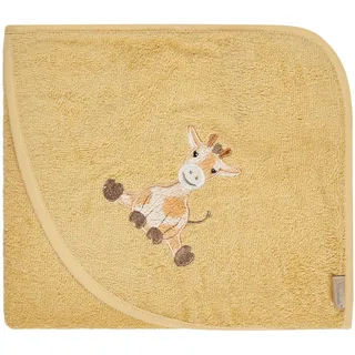 Sterntaler Baby Kapuzenbadetuch 80x80cm Giraffe Kaya – Weiches, saugfähiges Baumwoll Badetuch mit niedlicher Applikation – Für Babys und Kleinkinder, Ocker
