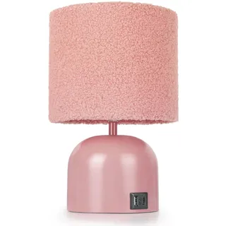 EOEYYOYB Rosa Nachttischlampe Touch Dimmbar mit USB A+C,Moderne Tischlampe Led Nachttischlampe Schlafzimmer, Wohnzimmer