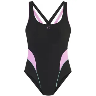 LASCANA ACTIVE Badeanzug Damen schwarz-rosa Gr.38