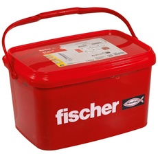 fischer Spreizdübel SX Plus 8 x 40, praktischer Eimer mit 1.200 Nylondübeln, Dübel für optimalen Halt bei Befestigungen in Beton, Vollziegel, Porenbeton, Hochlochziegel uvm.