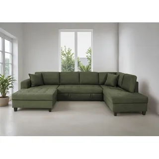 OTTO home Wohnlandschaft Polyester U-Form 3-Sitzer Grün