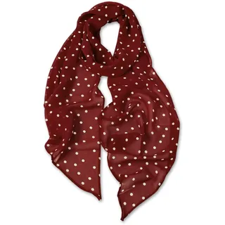 Cuxawamiyo Halstuch Rot, 190 x 30 cm Polka Dot Bandana, Leichter Seidenschal Damen, Sommer Dreieckstuch Rot
