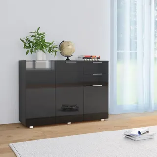 vidaXL Sideboard Hochglanz-Schwarz 107x35x80,5 cm - Schwarz