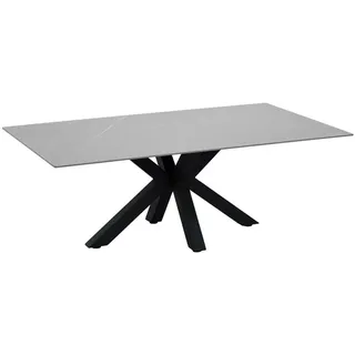Novel Couchtisch , Grau, Schwarz , Metall, Keramik , rechteckig , eckig, Sternfuß , 70x43x120 cm , Wohnzimmer, Wohnzimmertische, Couchtische, Couchtische Keramik