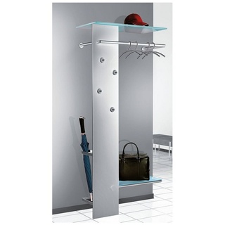 Kerkmann Wandgarderobe Kent 33676514 silber Metall 4 Haken 80,0 x 190,0 cm