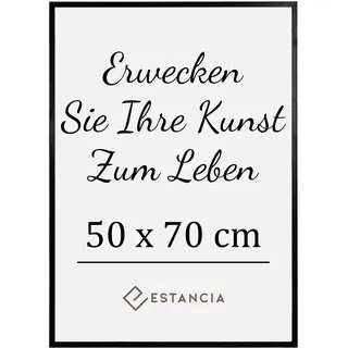 Estancia Schwarzer Bilderrahmen aus Kiefernholz 50x70 cm mit Bruchsicherem Acrylglas | Moderner Holzbilderrahmen 50 x 70 cm