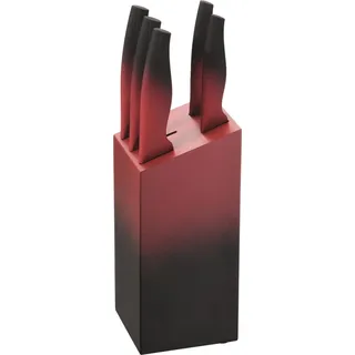 MICHELINO 6-tlg. Messer-Set Messerset + Messerblock Rot Matt - Rot