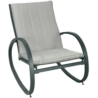 Svita EIBY Deluxe Schaukelstuhl Schaukelsessel Outdoor Armlehne Hellgrau