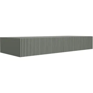 Hängender Schminktisch mit zwei Schubladen, gerillte Front – Aloe Grün, 100 x 39,6 x 16 cm