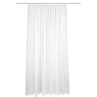 HOME WOHNIDEEN 41100 Fertigstore Crosta, Uni Leinenstruktur, transparent, Faltenband, Farbe:weiß, Größe:245 x 250 cm, Anzahl:1x