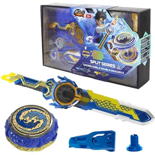 Infinity Nado Kreisel für Kinder Metall Spielzeug Jungen, Battle Tops Kreisel Launcher Spielzeug Jungen, Beyblade Nado Spinning Tops Jungen ab 5 Jahre, Split Series - Sacred Shield Double Dragon S