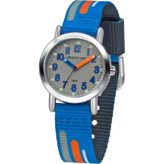 JACQUES FAREL Kinder-Armbanduhr Analog Quarz Jungen Textilband Blau