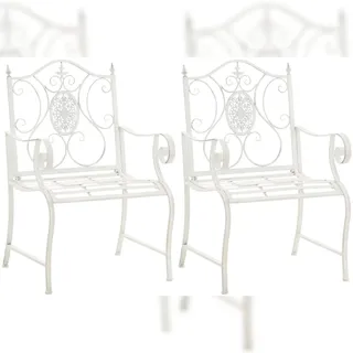 CLP Gartenstuhl Punjab 62 x 62 x 94 cm weiß 2 St.