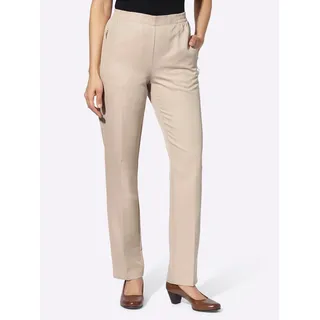 Webhose CLASSIC BASICS, Damen, Gr. 54, Normalgrößen, beige (beige, beige, dunkeltaupe, gestreift), 100% Polyester, gemustert, gestreift, unifarben, lang, Hosen Webhose