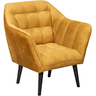 Mid.you Cocktailsessel , Gelb , Textil, Holzwerkstoff , 84x87x70 cm , Wohnzimmer, Sessel, Cocktailsessel