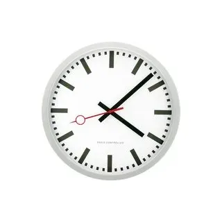 EUROTIME 59530-07 Funk Wanduhr 35 cm Silber Leisegang-Uhrwerk