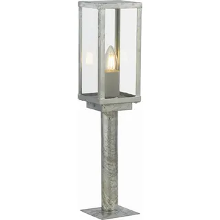 Außen Stehleuchte, verzinkt, Baustahl, Glas, H 50 cm