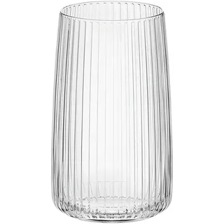 Glasmark KROSNO 1992 Gläser Set 6 Stück - Trinkgläser - Wassergläser Geriffelt - Transparent Spülmaschinenfest - 480 ml