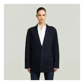 G-Star für Damen. D27032-D536-H459 Übergroßer marineblauer Blazer (S), Lässig, Baumwolle