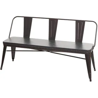 MCW Sitzbank MCW-H10, Garderobenbank Esszimmerbank, Kunstleder Chesterfield Industrial Gastronomie ~ schwarz-grau